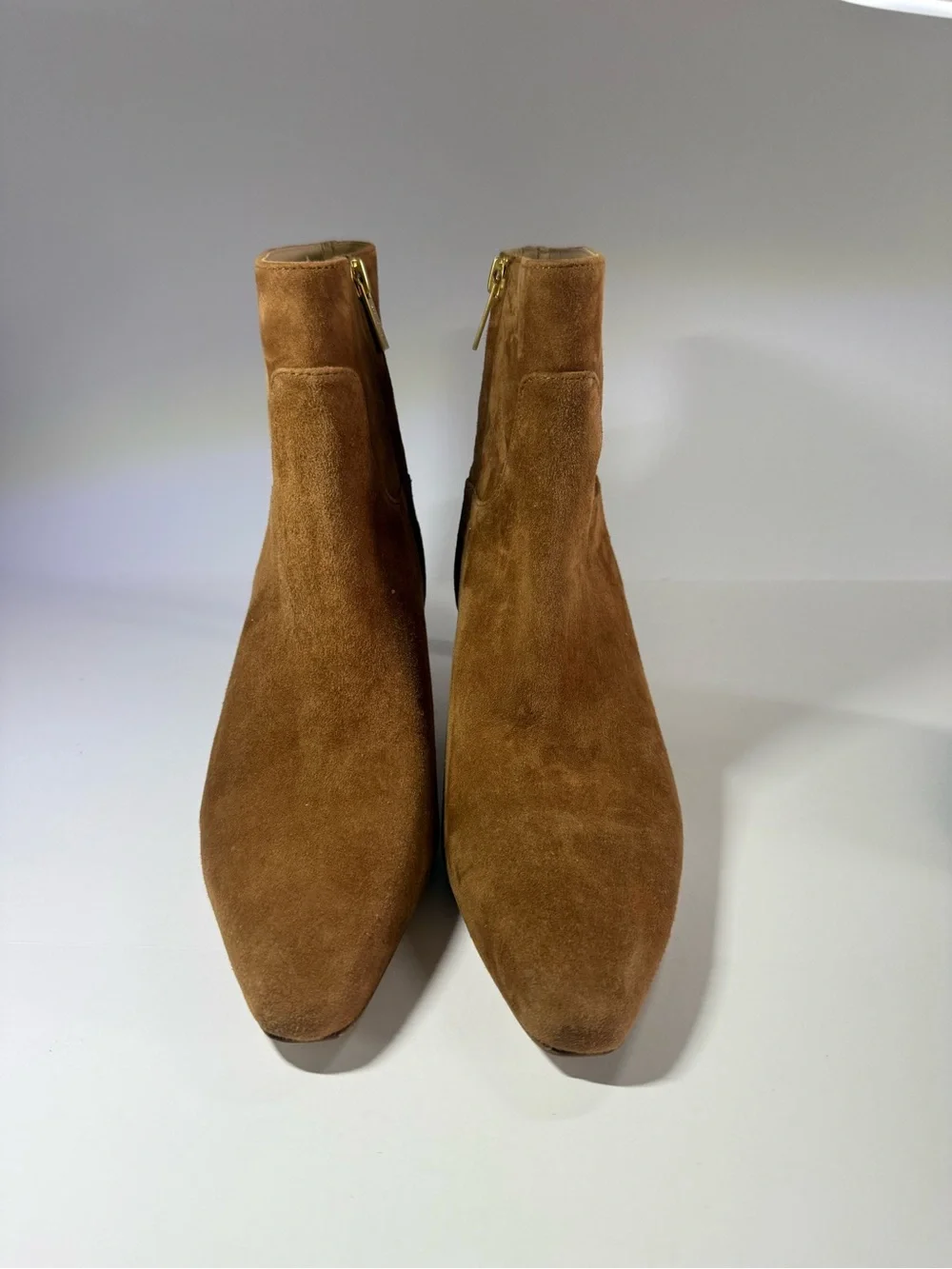 Veronica beard Women’s Tan Suede Ankle Boots - Classic Low Heel size 7
